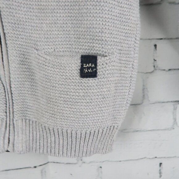 ZARA GREY ZIP UP LONG SLEEVE KNIT WEAR SWEATER SIZE 3-4 YEARS - Picture 4 of 5